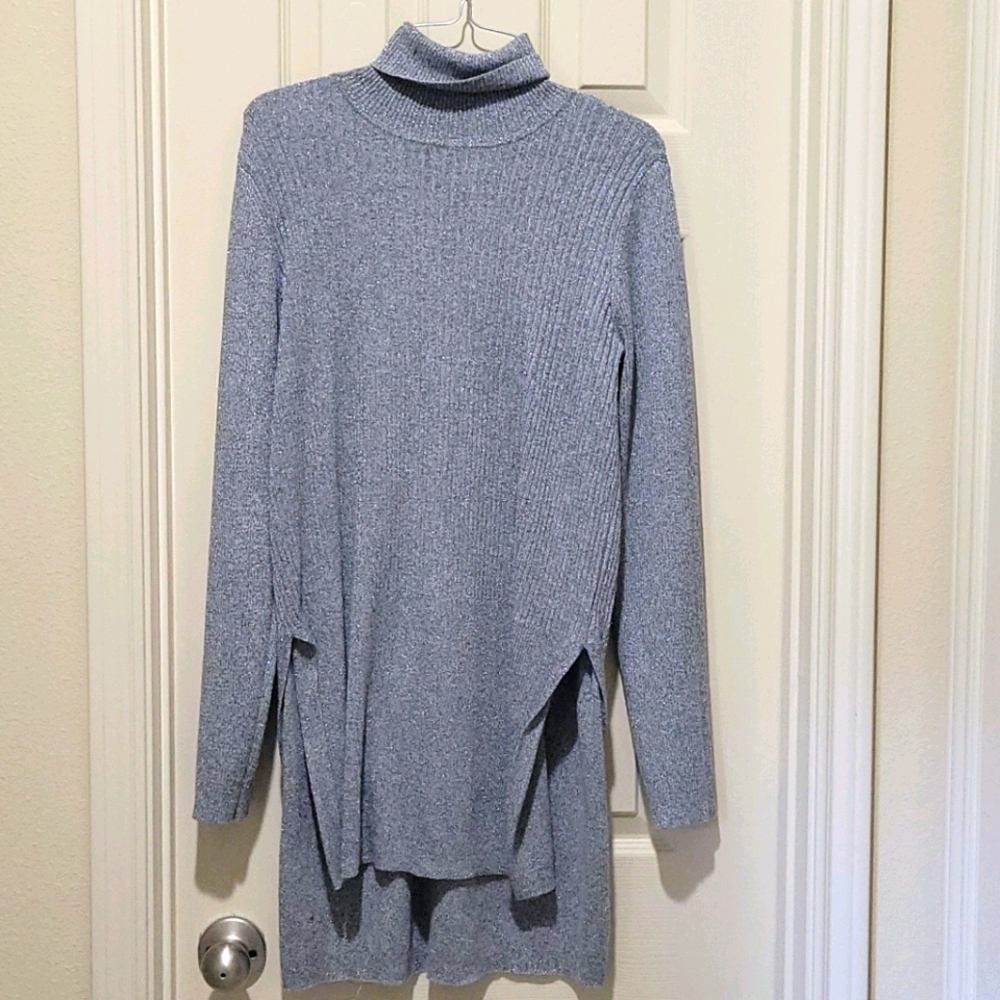 Sparkly gray long sweater